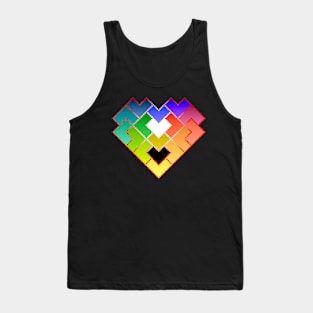 Hearts Together As One Pixel Tank Top